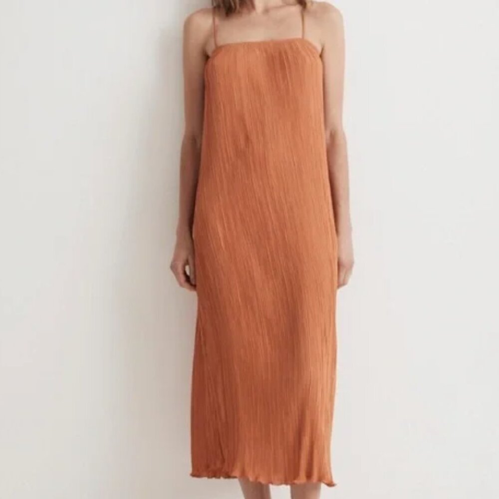 Madewell Goldie Dress In Plisse Sunset Haze Women’s Size 4